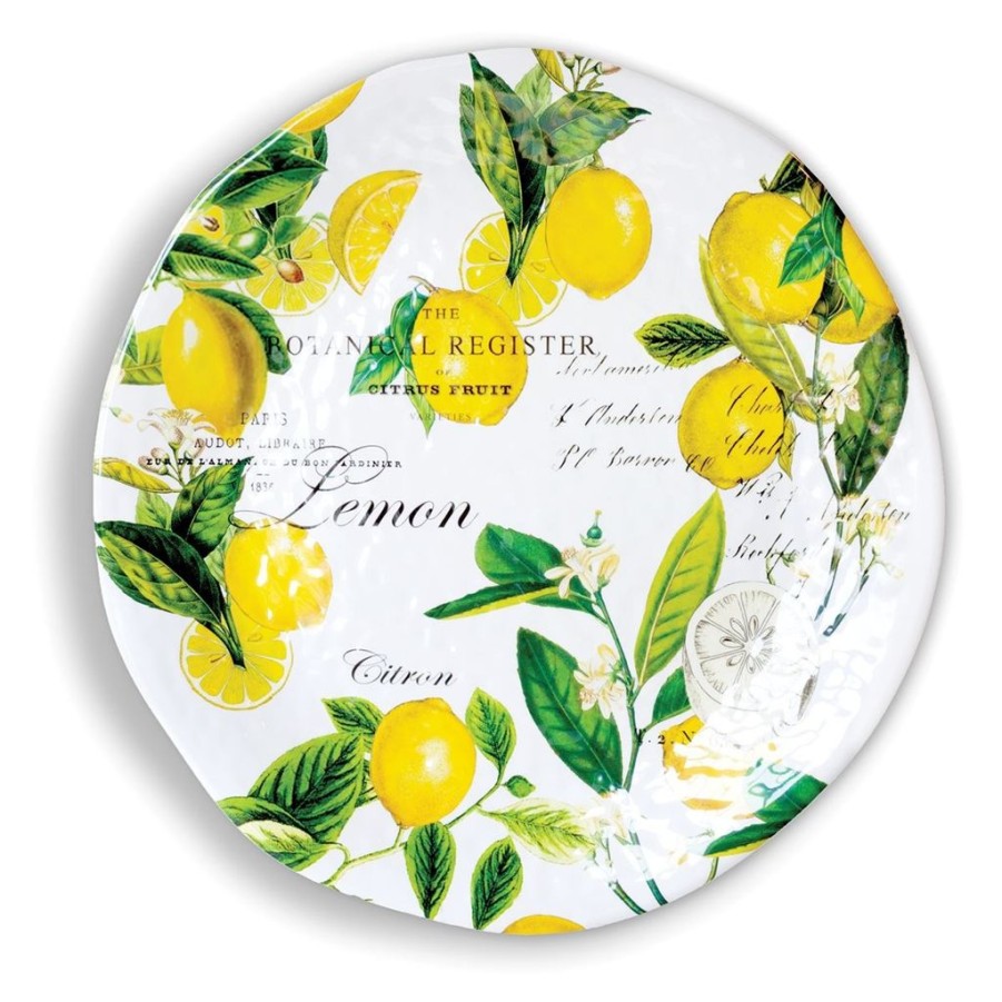 Tea Time Michel Design Works Serving Plates | Michel Design Works Lemon Basil Melamine Large Round Platter