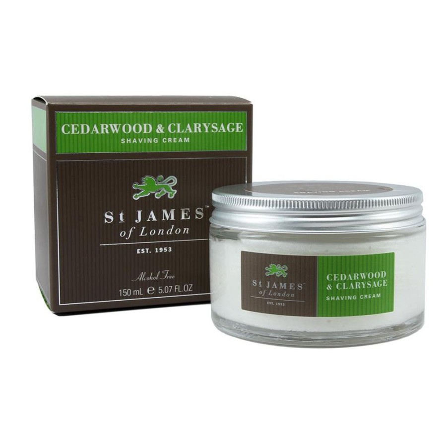 Bath & Body St. James of London Shaving Soaps & Cream | St. James Cedarwood & Clarysage Shave Cream Tub