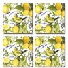 Tabletop British Isles | Cala Home Watercolor Lemons Coasters Set Of 4