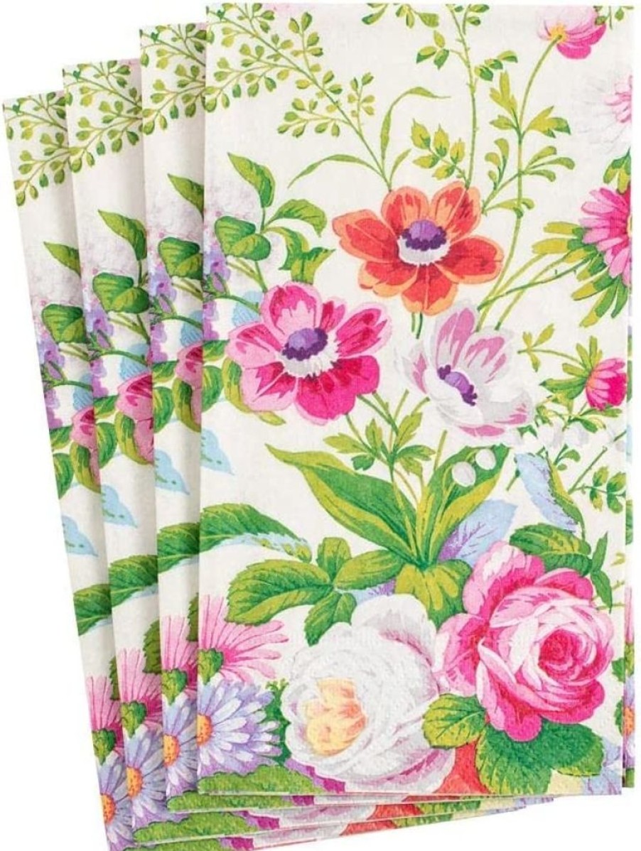 Tabletop British Isles | Caspari Edwardian Garden Ivory Guest Napkins