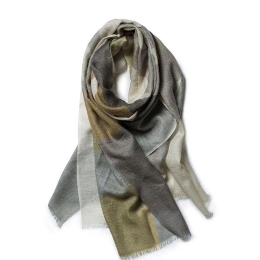 Wear Galway Crystal | Galway Crystal Olive & Stone Merino Wool Scarf