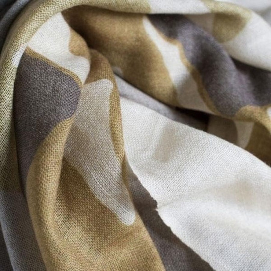 Wear Galway Crystal | Galway Crystal Olive & Stone Merino Wool Scarf