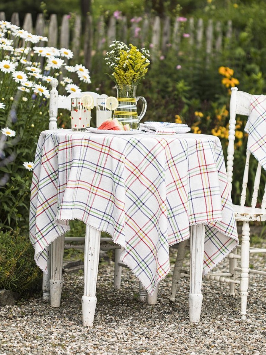 Tabletop April Cornell | April Cornell Summer Plaid Square Tablecloth 54" X 54"