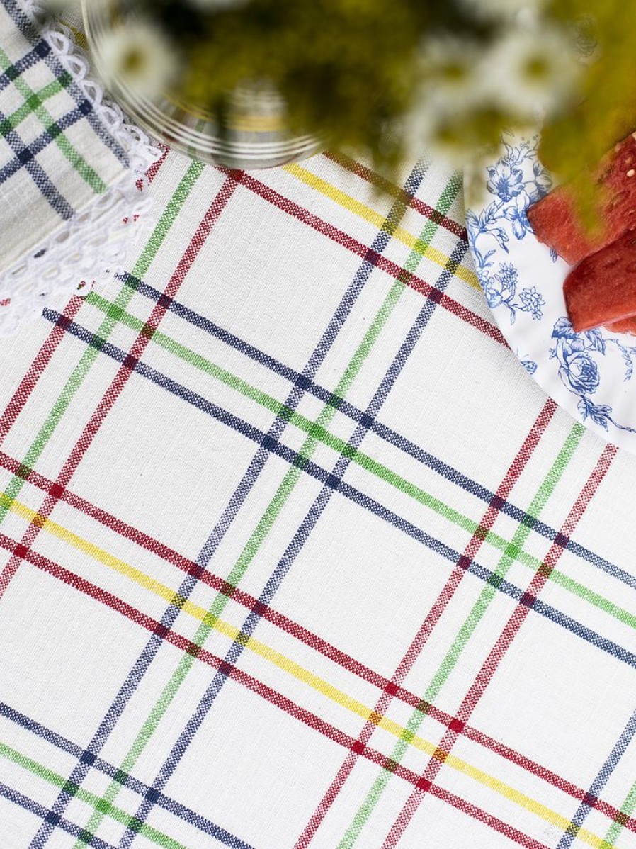 Tabletop April Cornell | April Cornell Summer Plaid Square Tablecloth 54" X 54"