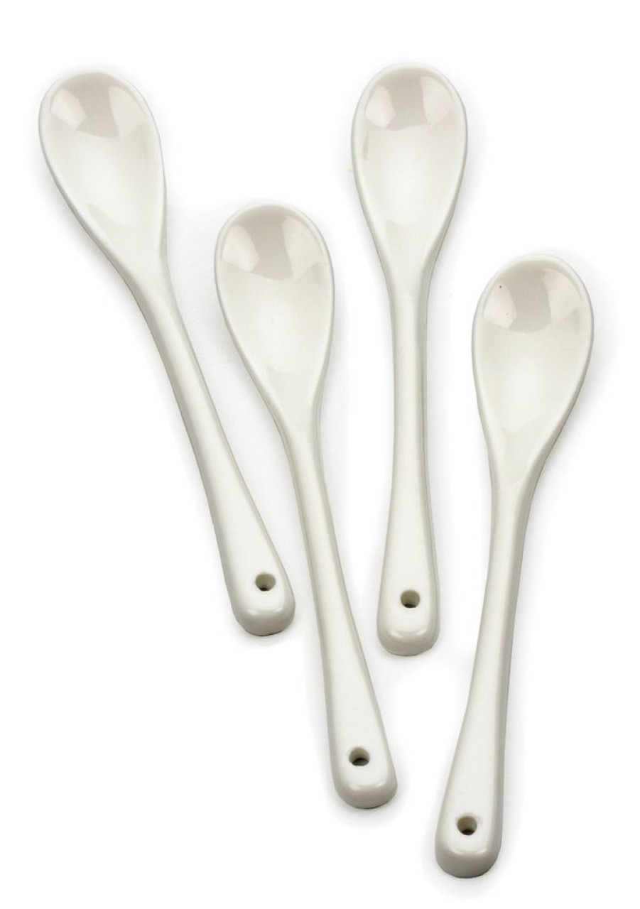 Tabletop British Isles | Rsvp Porcelain Egg Spoons Set Of 4