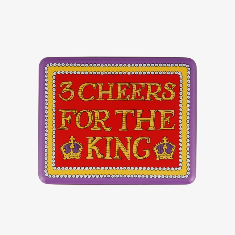 Tea Time Emma Bridgewater Tea Tins & Storage Jars | Emma Bridgewater 3 Cheers For King Charles Iii Deep Rectangular Tin