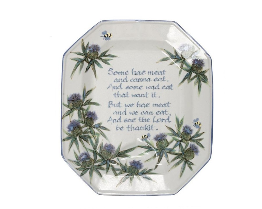 Decor British Isles Wall Decor | Highland Stoneware Thistle Ashet Selkirk Grace