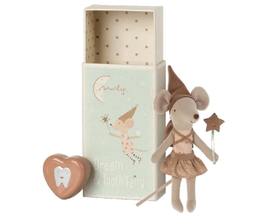 Children Maileg | Maileg Rose Tooth Fairy Mouse In Matchbox