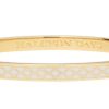 Wear Halcyon Days Bracelets & Bangles | Halcyon Days 6Mm Salamander Cream & Gold Hinged Skinny Bangle