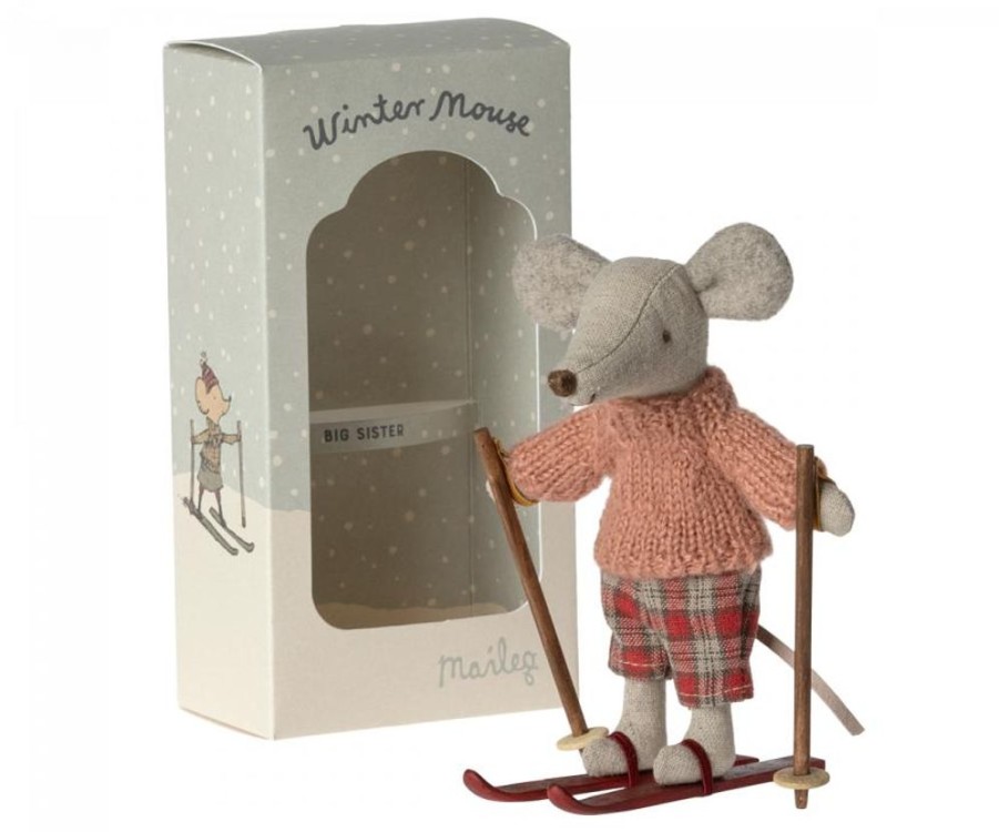 Children Maileg | Maileg Winter Mouse With Ski Set, Big Sister