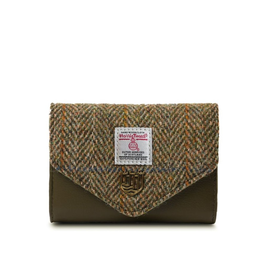 Wear Islander UK | Islander Uk Harris Tweed Chestnut Herringbone Small Clasp Purse