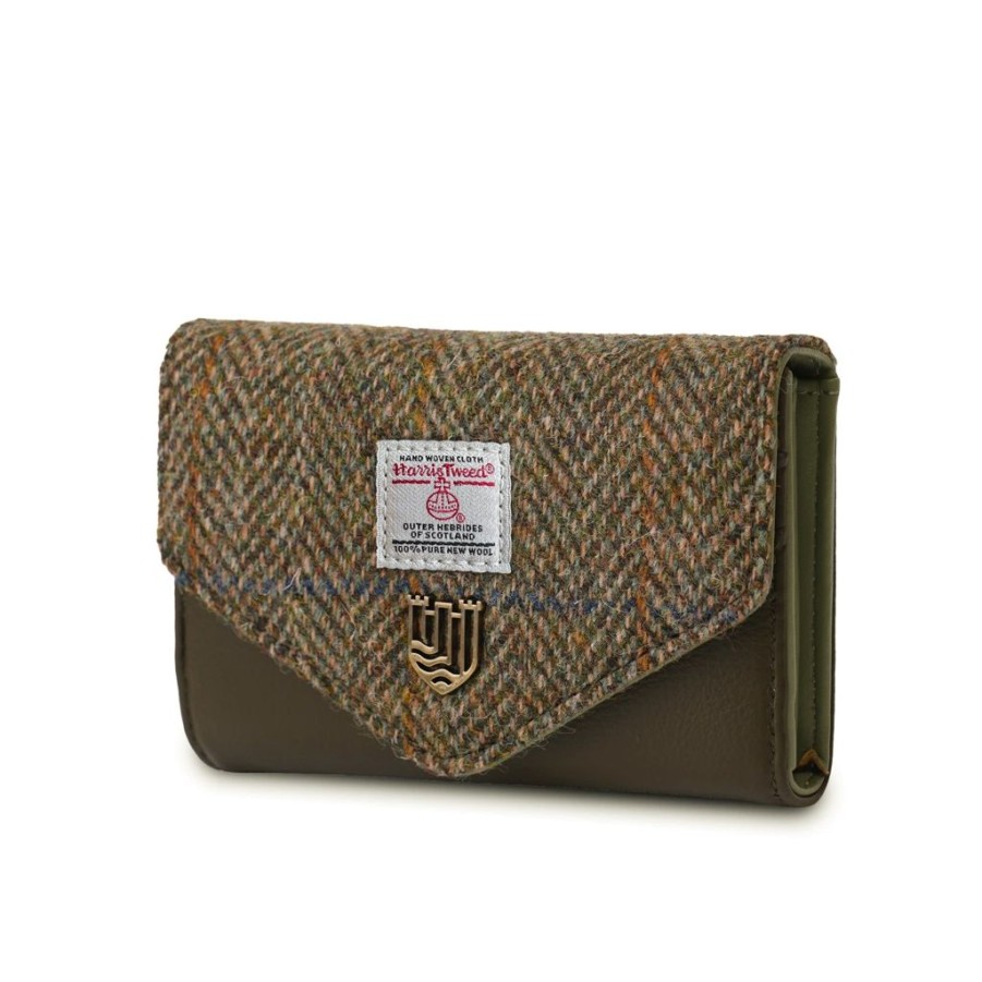 Wear Islander UK | Islander Uk Harris Tweed Chestnut Herringbone Small Clasp Purse