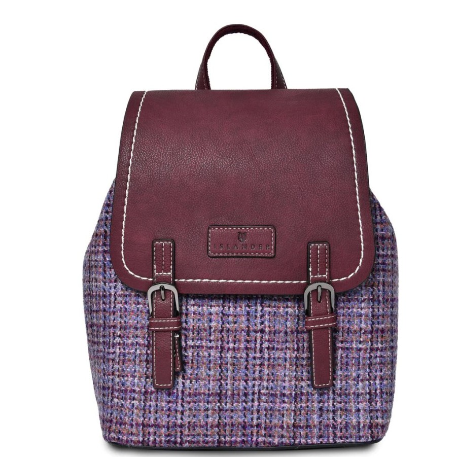 Wear Islander UK | Islander Uk Harris Tweed Violet Mini Dogtooth Jura Backpack