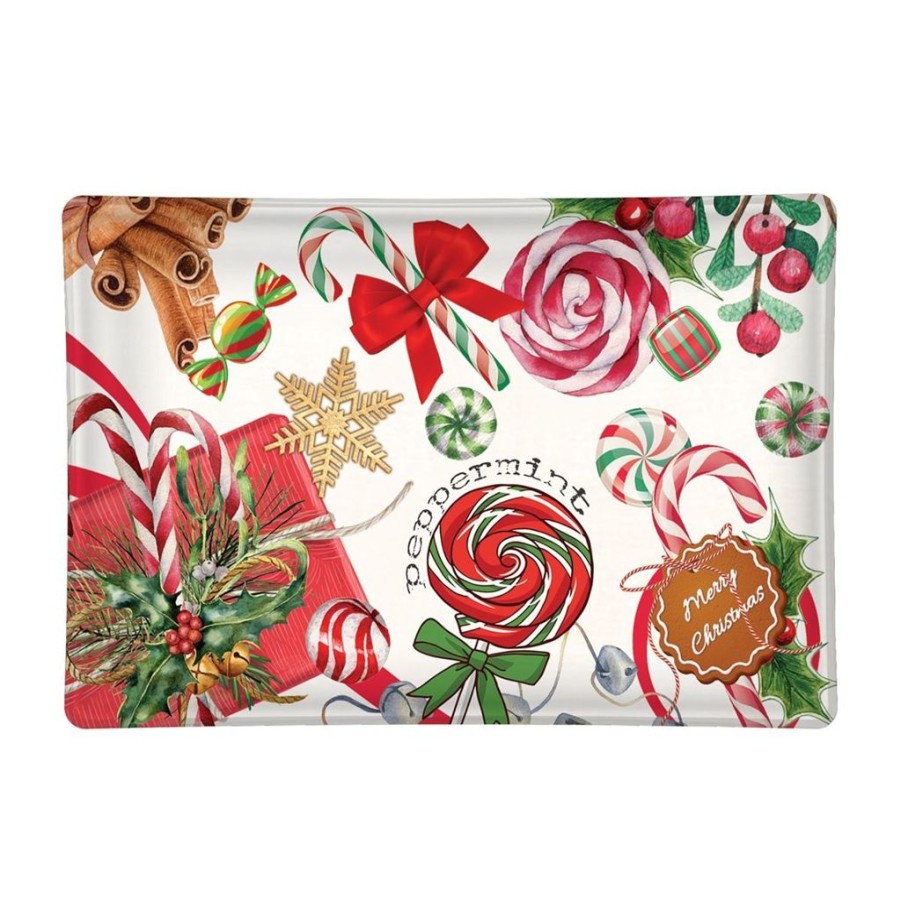 Bath & Body Michel Design Works Holiday | Michel Design Works Peppermint Rectangular Glass Soap Dish