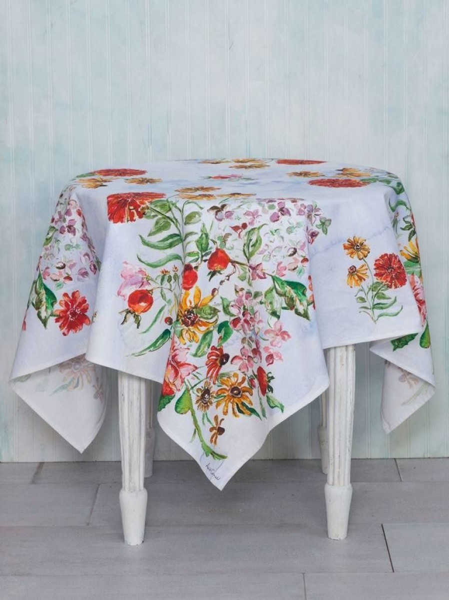 Tabletop April Cornell | April Cornell Zinnia Bouquet Tablecloth (54"X 54")