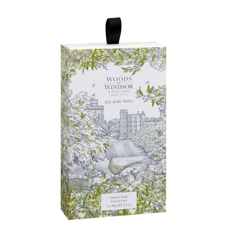 Bath & Body Woods of Windsor Bar Soaps | Woods Of Windsor Lily Of The Valley Box Of 3 Soaps