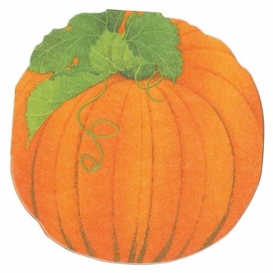 Tabletop British Isles | Caspari Pumpkin Die-Cut Paper Linen Party Napkins