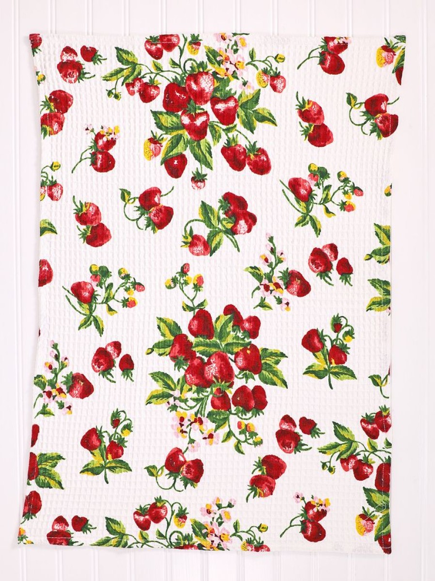 Tea Time April Cornell Tea Towels | April Cornell Strawberry Basket Tea Towel