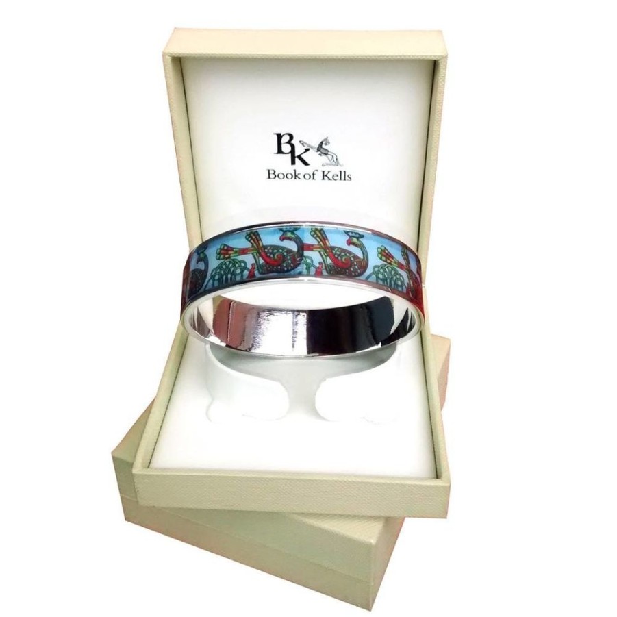 Wear British Isles Bracelets & Bangles | Book Of Kells Thin Peacock Bangle