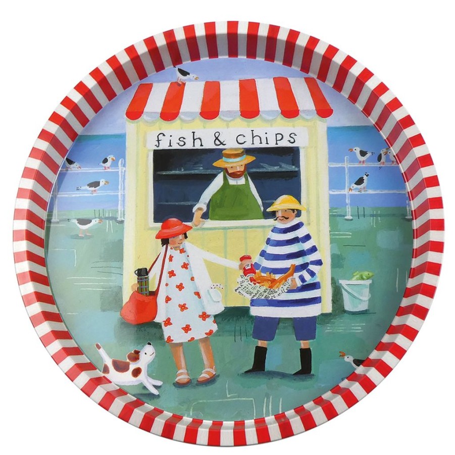 Tea Time British Isles | Emma Ball Ltd. Fish And Chips Round Tin Tray