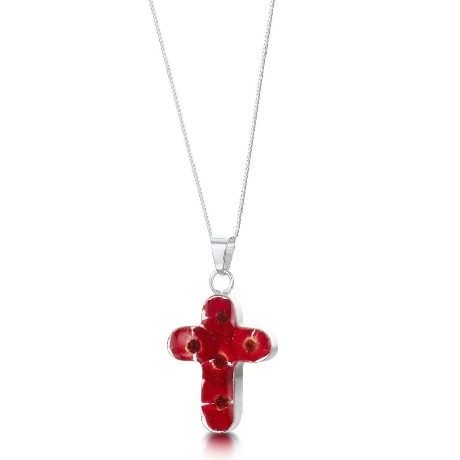 Wear Shrieking Violet Necklaces & Pendants | Shrieking Violet Poppy Silver Pendant Medium Cross (Pp07)