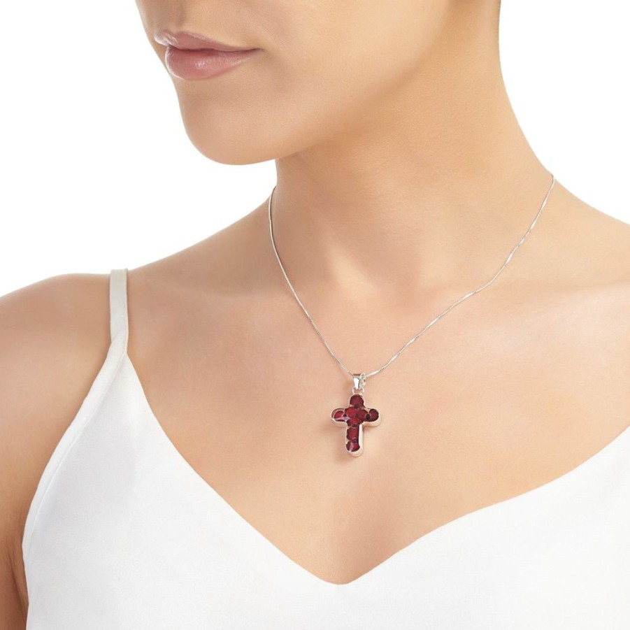 Wear Shrieking Violet Necklaces & Pendants | Shrieking Violet Poppy Silver Pendant Medium Cross (Pp07)