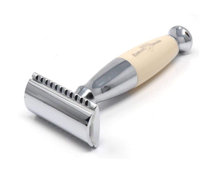 Bath & Body Edwin Jagger Razors | Edwin Jagger Faux Ivory & Chrome Plated Double Edge Safety Razor