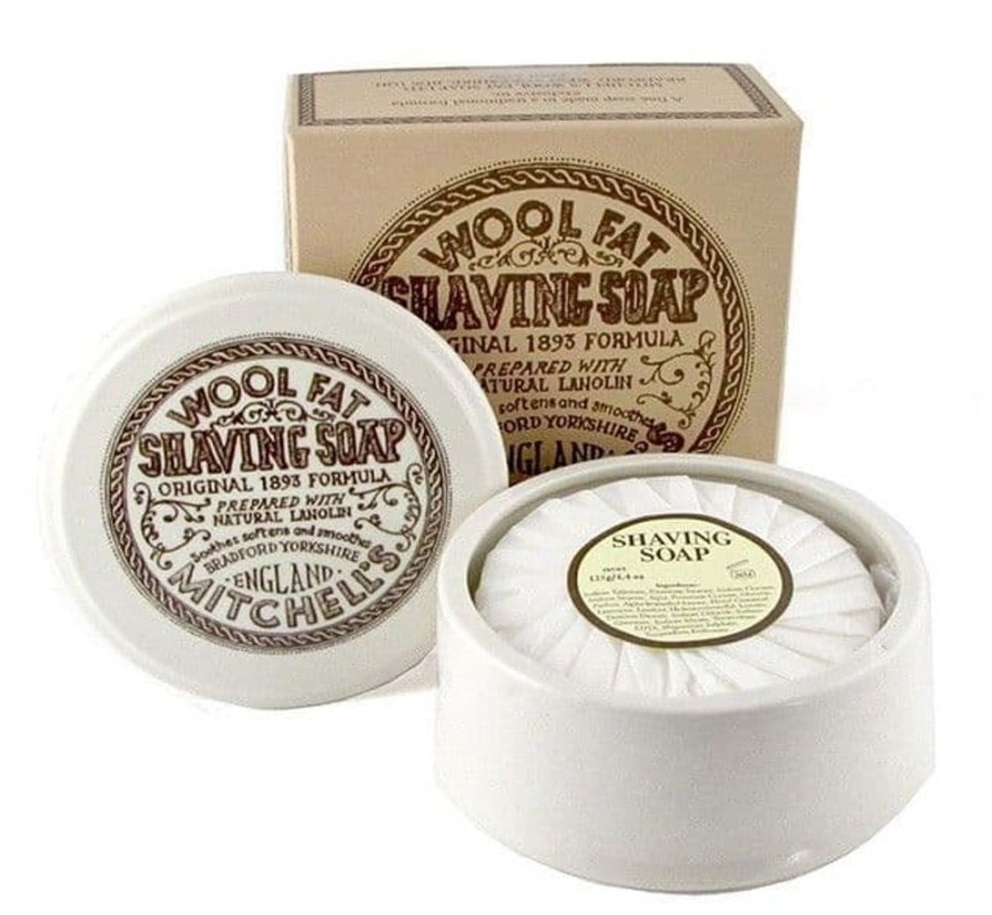 Bath & Body British Isles Shaving Soaps & Cream | Mitchell'S Wool Fat Shaving Soap & Dish