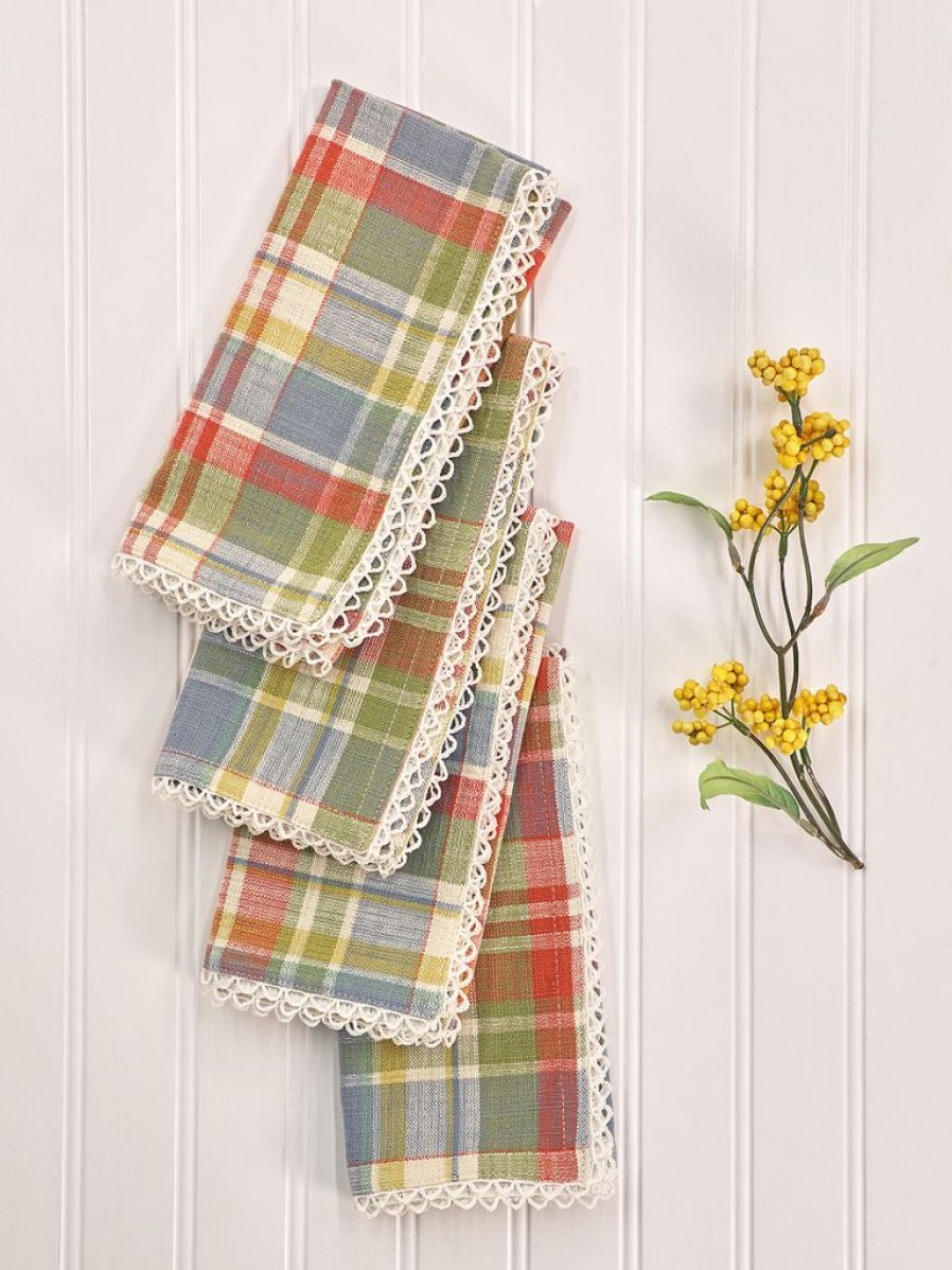 Tabletop April Cornell | April Cornell Sunwashed Plaid Napkin Set Of 4