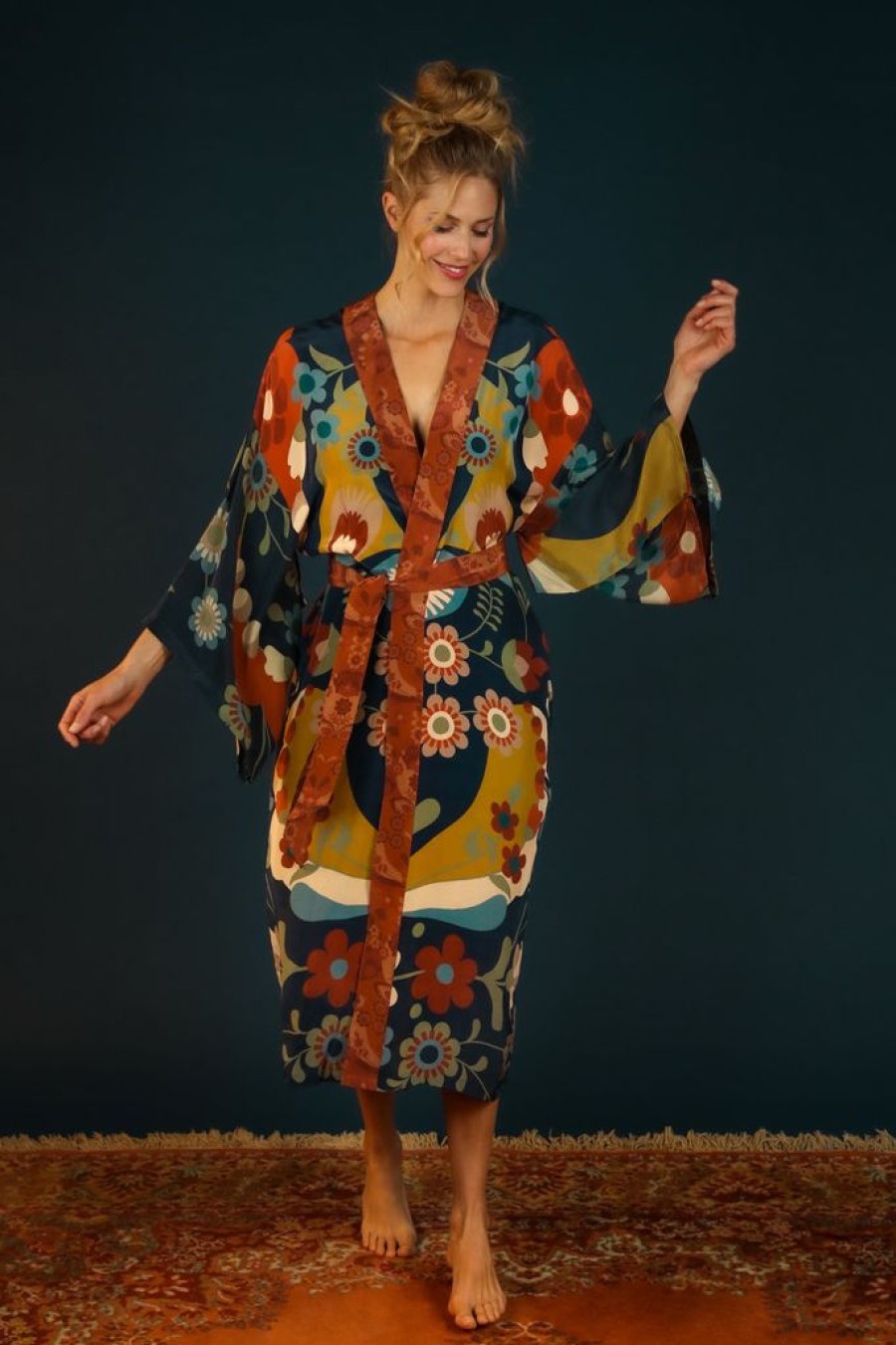 Wear Powder UK | Powder Uk Scandinavian Flora Kimono Gown