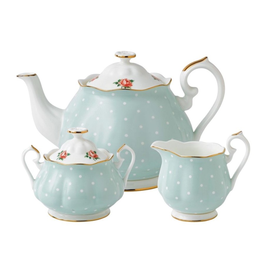 Tea Time Royal Albert Creamers & Sugar Bowls | Royal Albert Polka Rose 3-Piece Tea Set