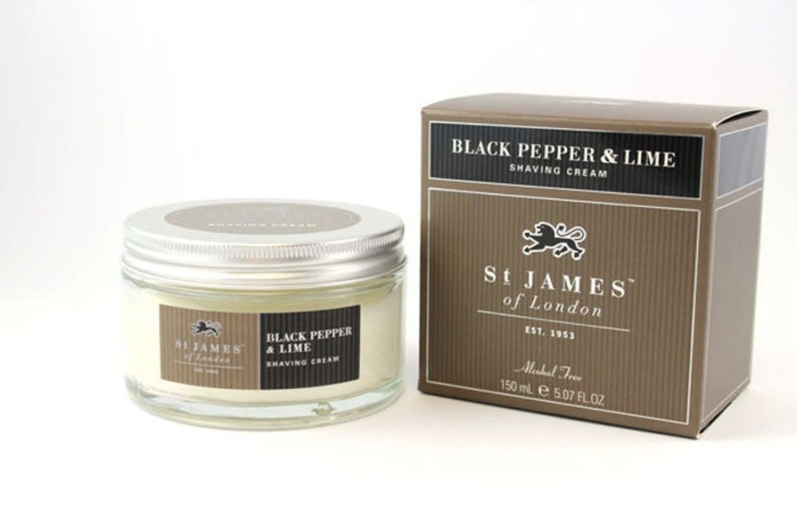 Bath & Body St. James of London Shaving Soaps & Cream | St. James Of London Black Pepper & Lime Shaving Cream Jar