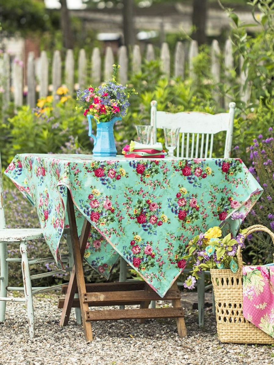 Tabletop April Cornell | April Cornell Cottage Rose Oilcloth Tablecloth