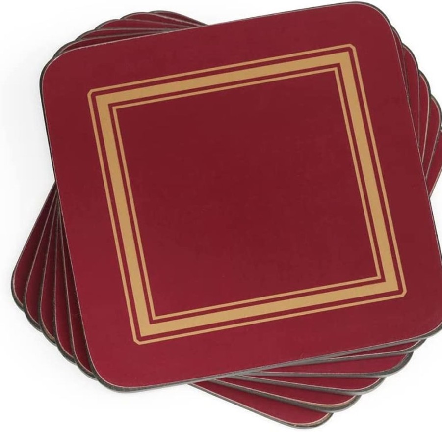 Tabletop Pimpernel | Pimpernel Classic Burgundy Coasters