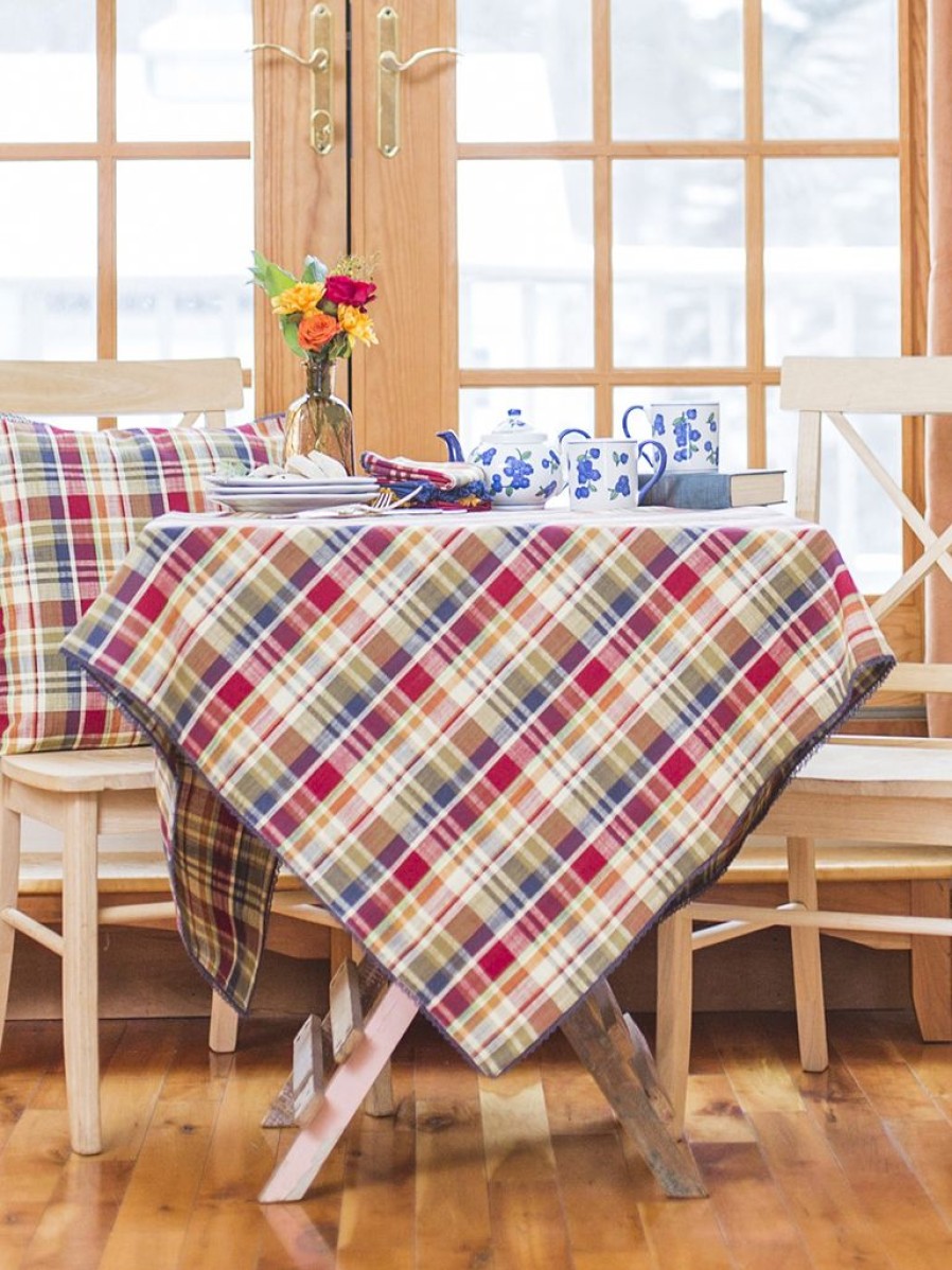 Tabletop April Cornell | April Cornell Bountiful Plaid Tablecloth 54X54