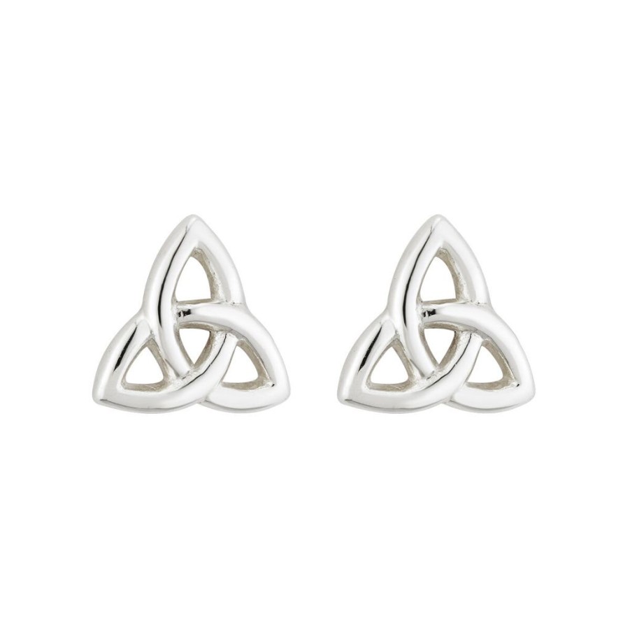 Wear Solvar Earrings | Solvar Silver Tiny Trinity Knot Stud Earrings