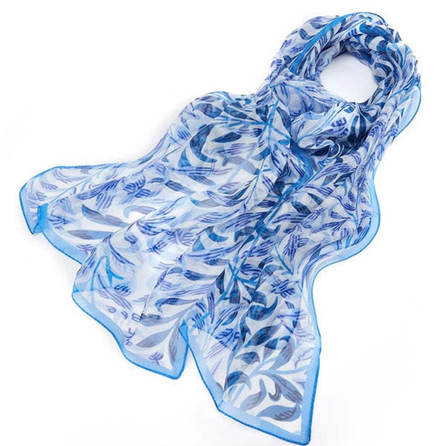 Wear British Isles | Signare William Morris Willow Boughs Blue Silk Scarf