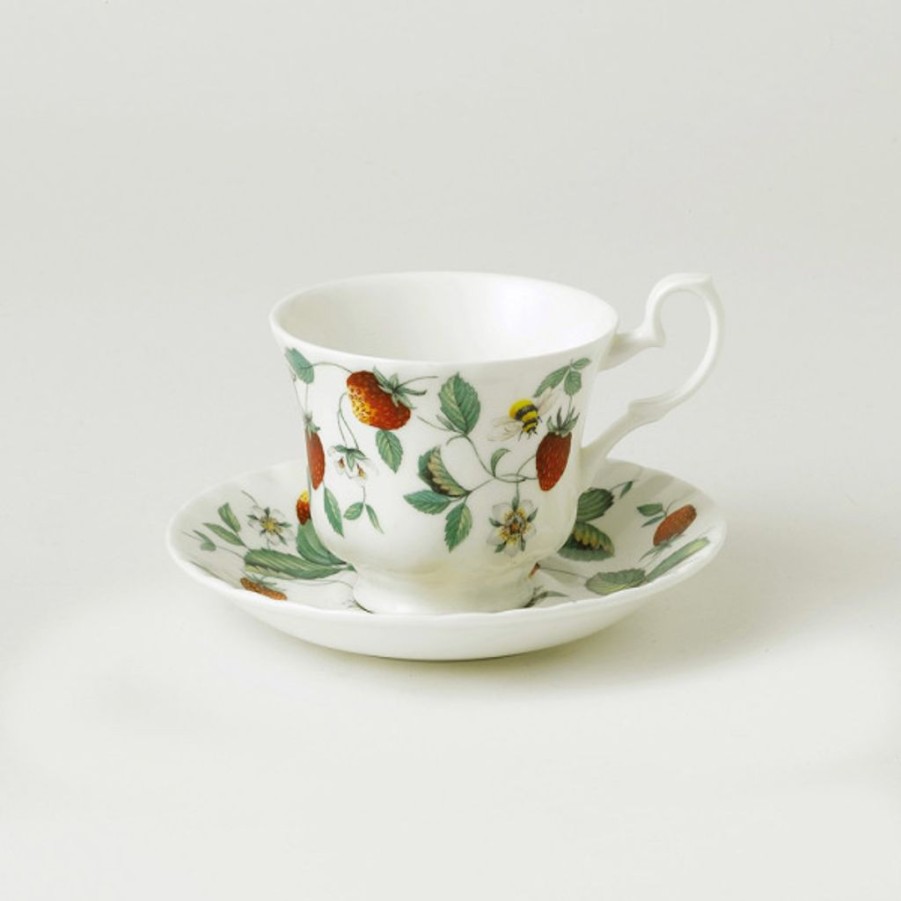 Tea Time British Isles Teacups & Saucers | Alpine Strawberry Espresso Cup & Saucer