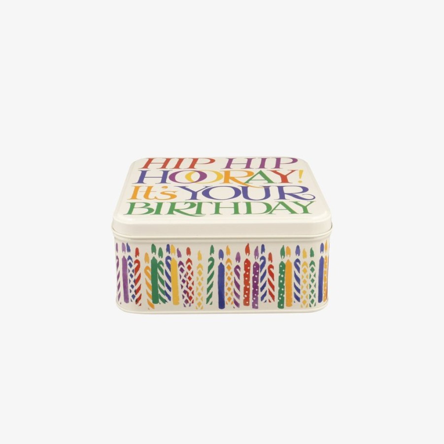 Decor Emma Bridgewater Decorative Tins | Emma Bridgewater Rainbow Toast Happy Birthday Medium Square Tin