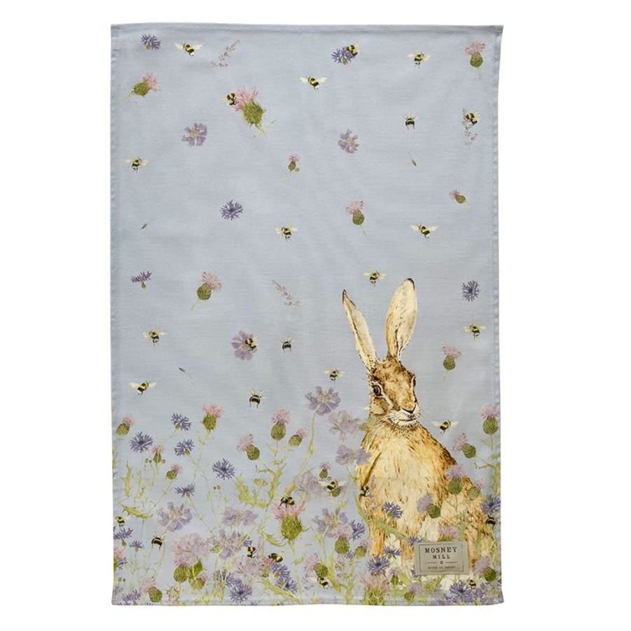 Tea Time Mosney Mill Tea Towels | Mosney Mill Hare And Wildflower Tea Towel