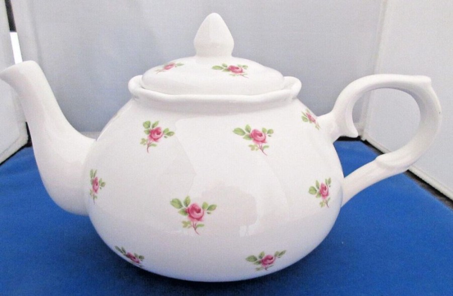 Tea Time British Isles Teapots | Adderley Ceramics Dot Rose Teapot