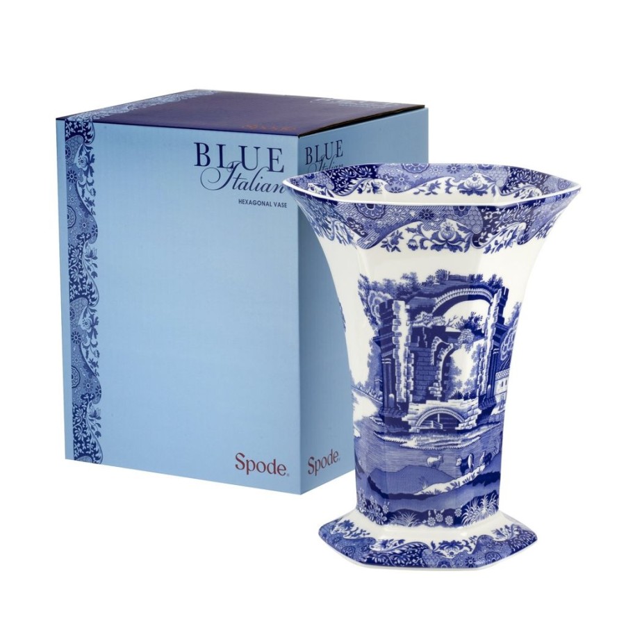 Decor Spode Vases | Spode Blue Italian Hexagonal Vase