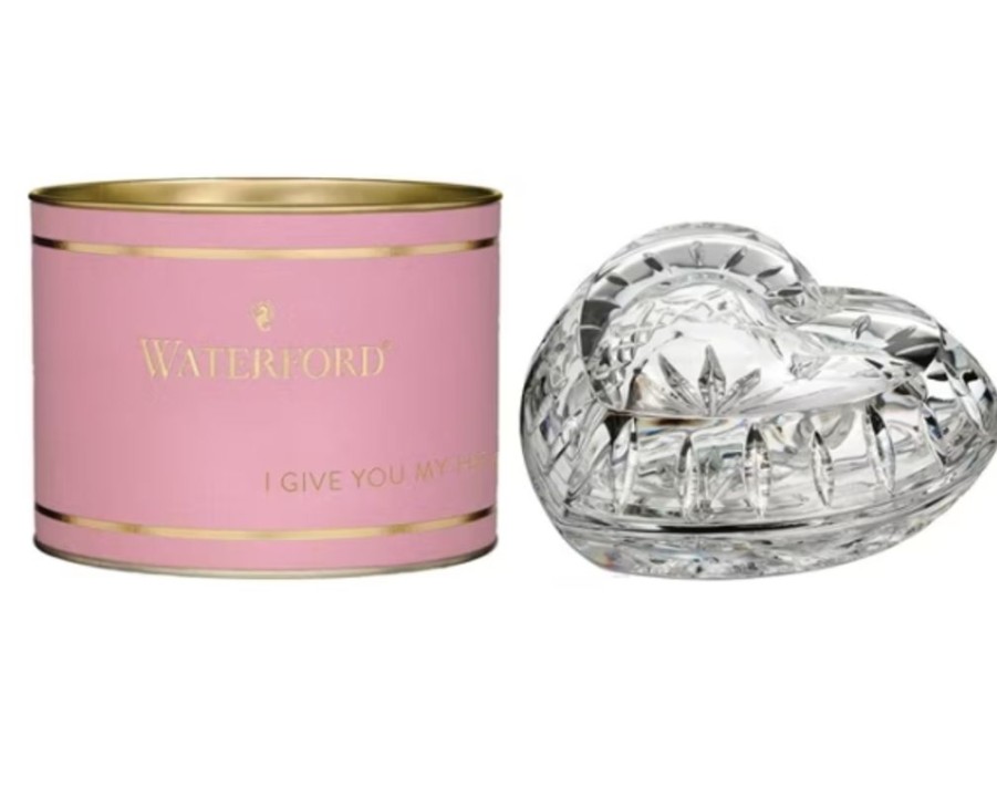 Decor Waterford Home Accents | Waterford Giftology Heart Box 4.5" (Pink Tube)