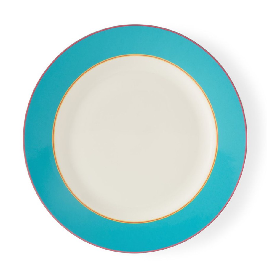 Tea Time Spode Serving Plates | Spode Kit Kemp Calypso Turquoise Charger Serving Plate 13"