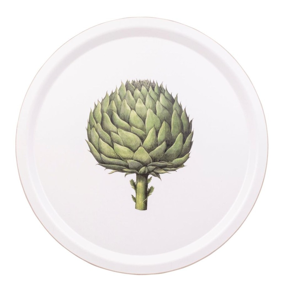 Tea Time Halcyon Days | Halcyon Days Kitchen Garden Artichoke Round Birchwood Tray