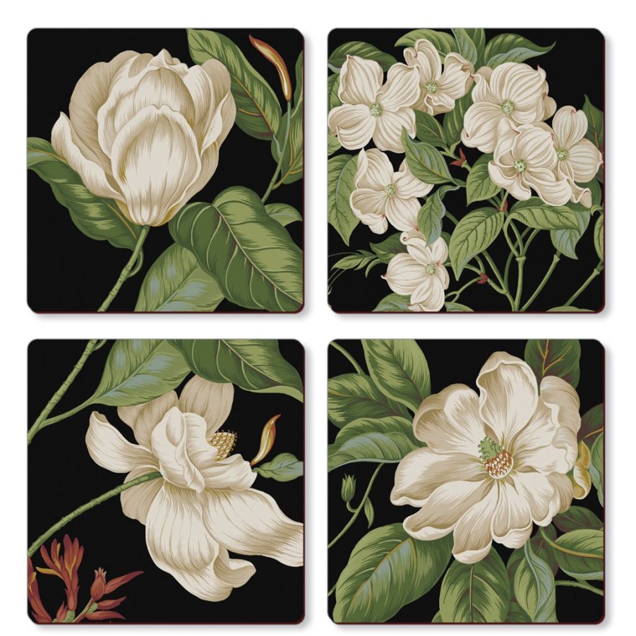 Tabletop British Isles | Cala Home Garden Images Black Coasters Set Of 4