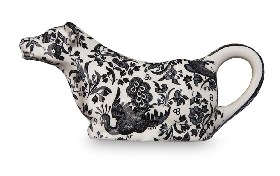 Tabletop Burleigh Pottery Burleigh Pottery | Burleigh Pottery Black Regal Peacock Cow Creamer