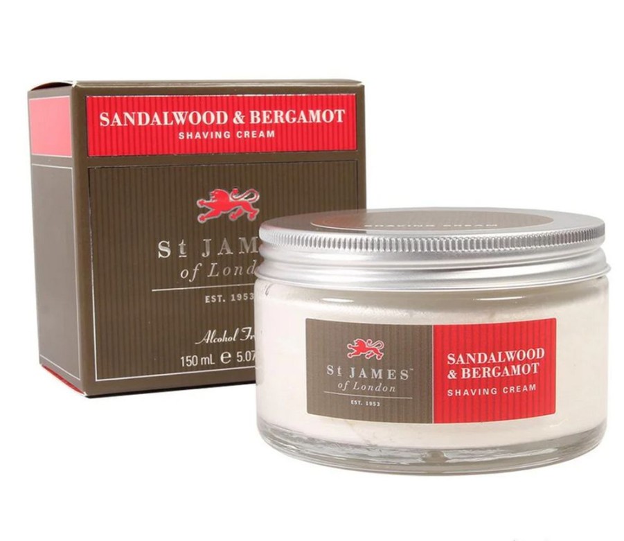 Bath & Body St. James of London Shaving Soaps & Cream | St. James Of London Sandalwood & Bergamot Shave Cream Jar