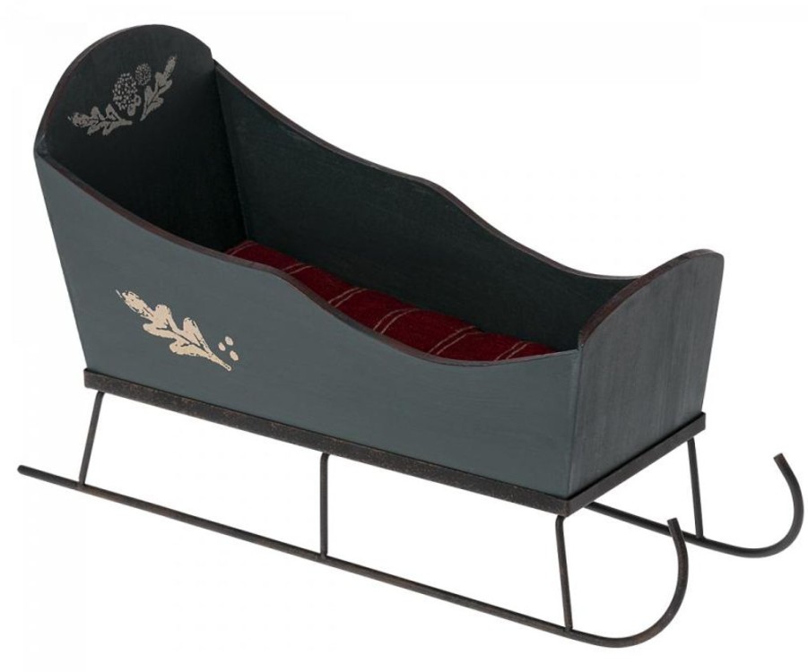 Children Maileg | Maileg Green Medium Sleigh