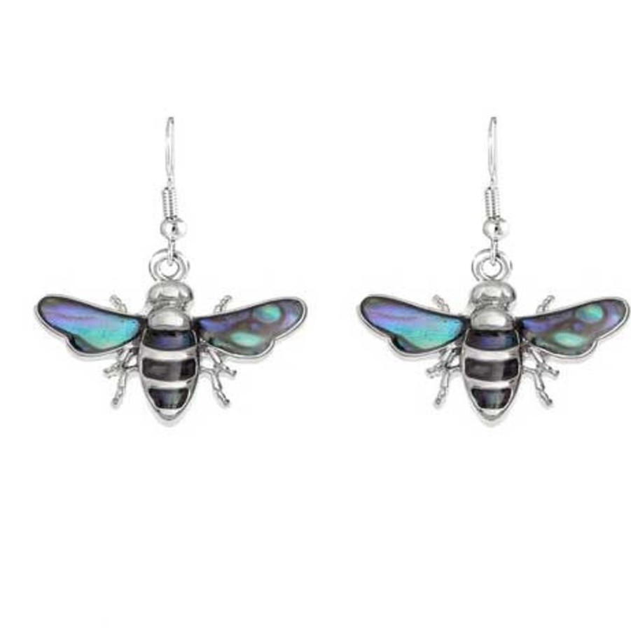 Wear British Isles Earrings | Lila Jewellery Paua Shell Bee Earrings